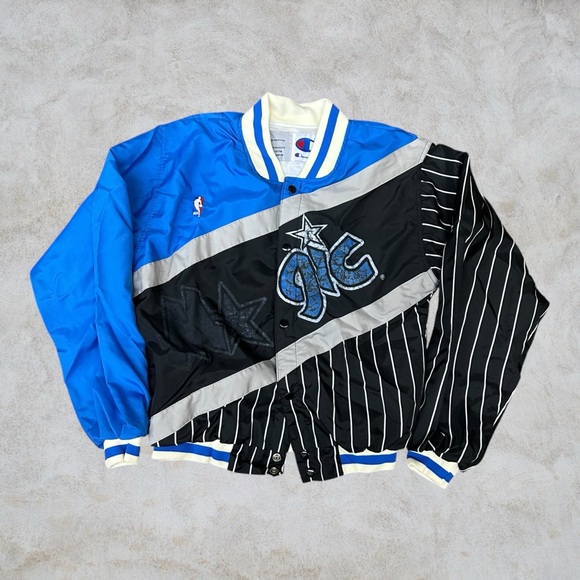 Champion Other - Vintage Orlando Magic Jacket Mens‎ Small Black Blue Bomber Champion 90s Warm Up